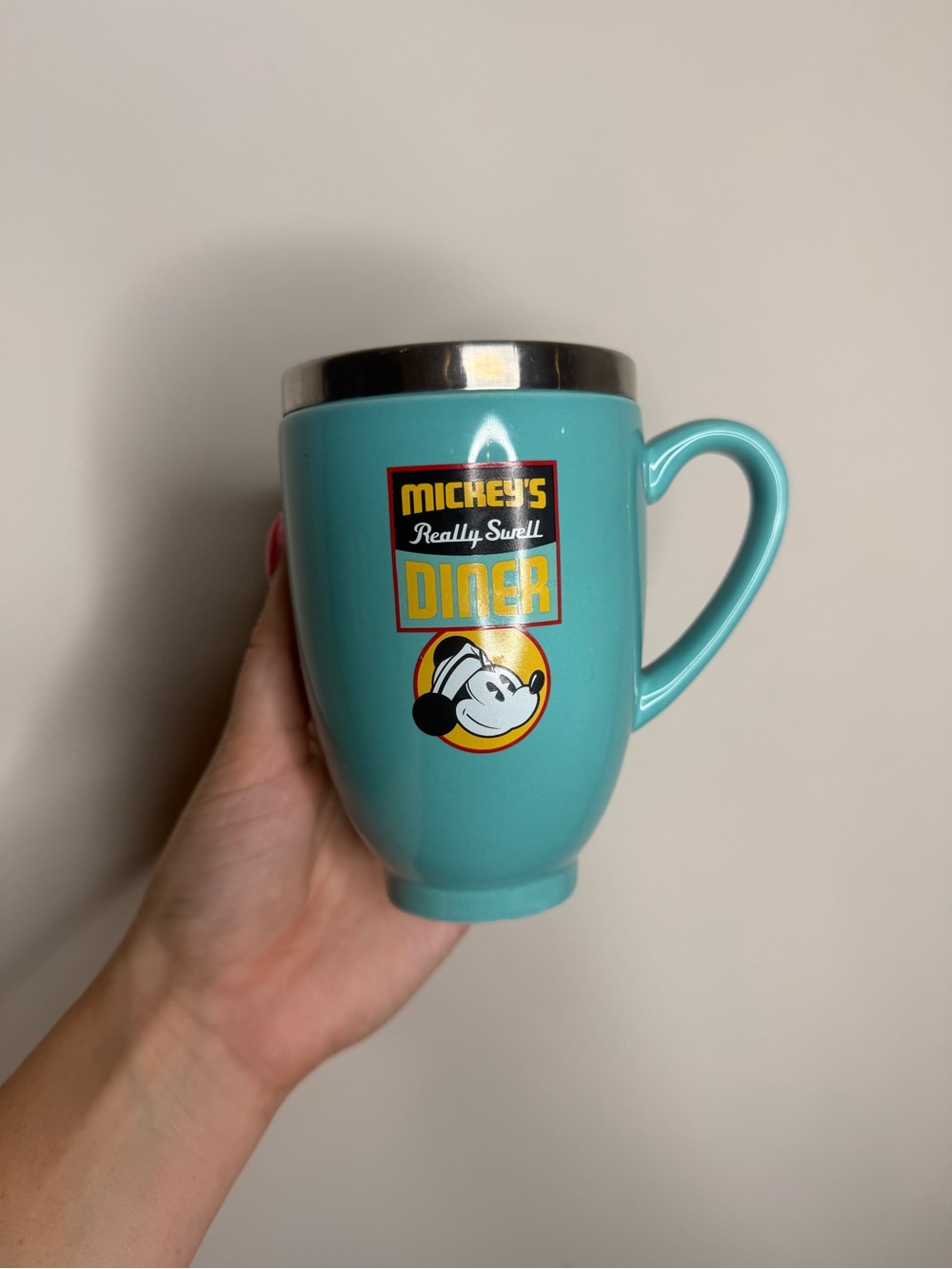 Disney Teal Mickey's Really Swell Diner Ceramic Mug